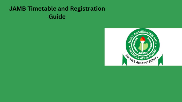 JAMB 2027 Timetable and Registration Guide